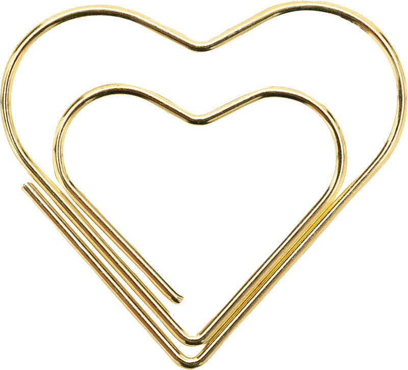 Walther Büroklammern – Herz – 20 × 30 mm – Metall – Gold – 6 Stück