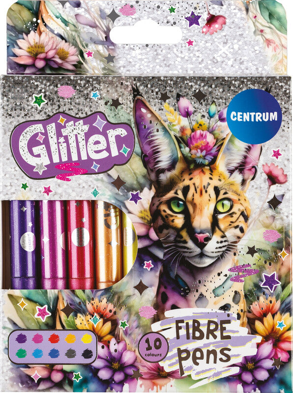 Centrum Glitzer-Filzstift – Rundspitze, wasserbasiert, 10 Farben