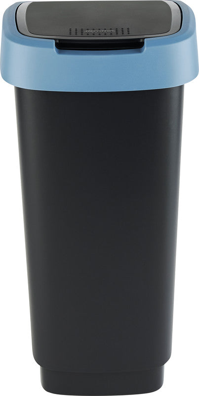 Rotho Abfallcontainer – 10 l – mit Deckel – Kunststoff, Horizon Blau – B × H × T 181 × 330 × 248 mm