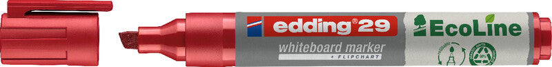 Edding Whiteboard-Marker 29 EcoLine – Keilspitze 1-5 mm – Rot – trocken abwischbar