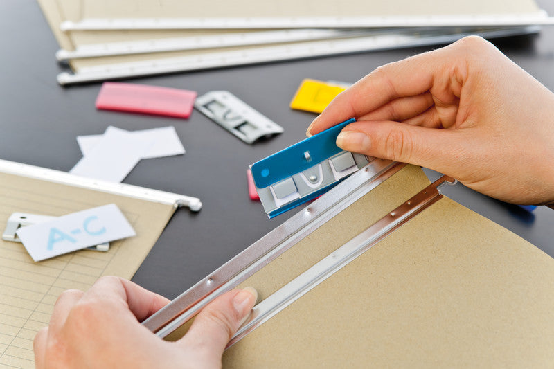 Connect Hängemappen-Klarsichthülsen – 60 × 31 mm, gelb, Kunststoff, für Metall-Reiter