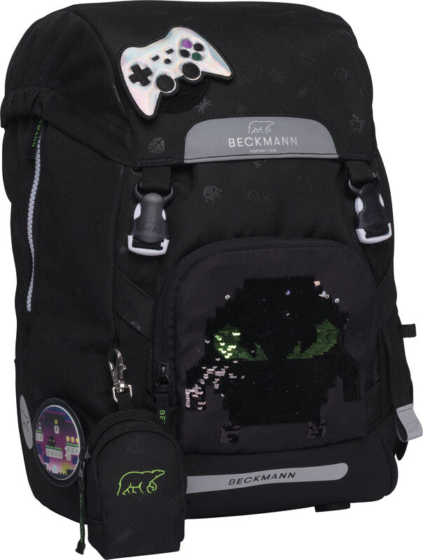 Beckmann Classic Schulrucksack 1st – Pixel – 24,0×37,0×25,0 cm – aus recycelten PET-Flaschen