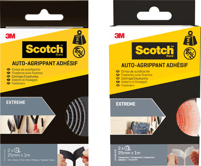 Scotch Klettstreifen – 25 mm × 1,2 m, schwarz
