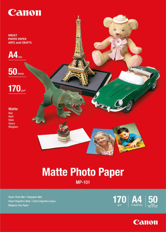 Canon MP-101 Fotopapier – matt, A4, 170 g/m², 50 Blatt – für Canon Serie S, Canon BJC-8200