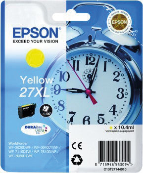 Epson Tintenpatrone 27XL, Gelb, 1'100 Seiten – für Tintenstrahldrucker/Multifunktionsgeräte
