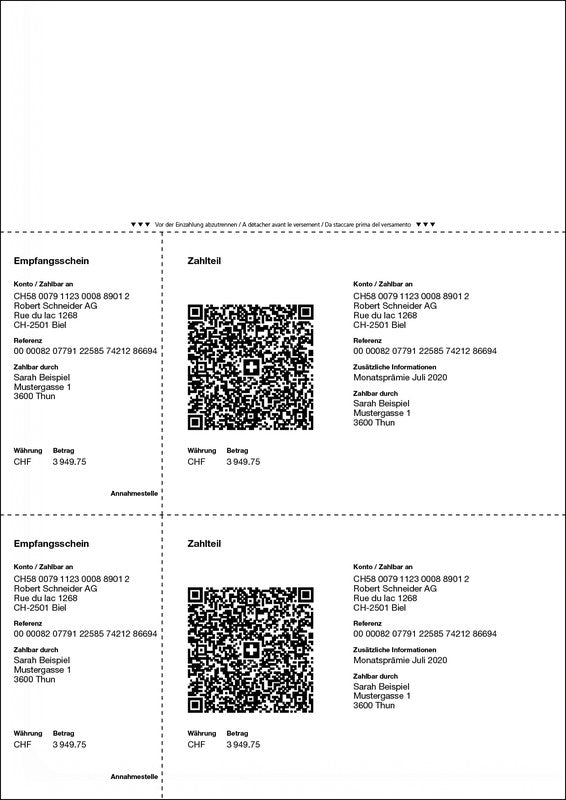 Dataform Formular – QR-Rechnung, 500 Blatt, A4