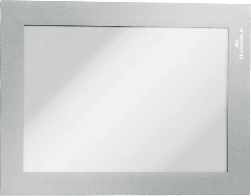 Durable Info-Rahmen Duraframe – 130 × 176 mm, silber, selbstklebend, wiederablösbar, für A6