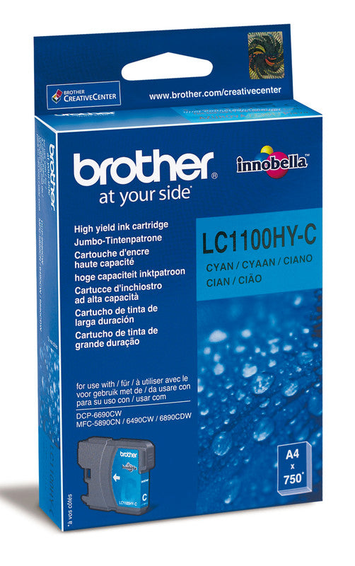 Brother Tintenpatrone, Cyan, 750 Seiten – für Tintenstrahldrucker und Multifunktionsgeräte
