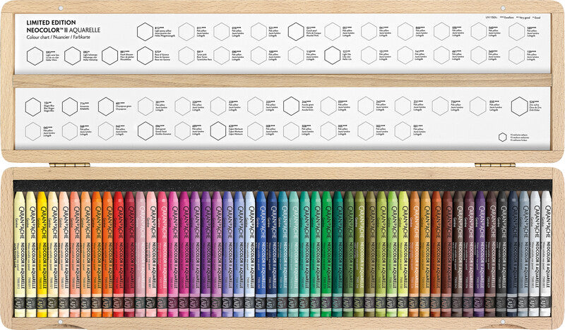 Caran d-Ache Caran d'Ache – Neocolor II – Wachsmalkreiden – Set – 50 Farben, in Holzschachtel