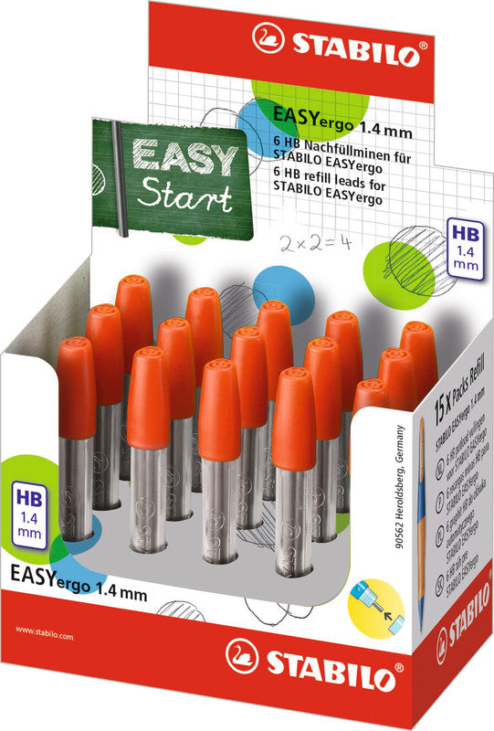 STABILO EASYergo Start Bleistiftminen – Graphit, 1,4 mm, HB, 6 Stk.