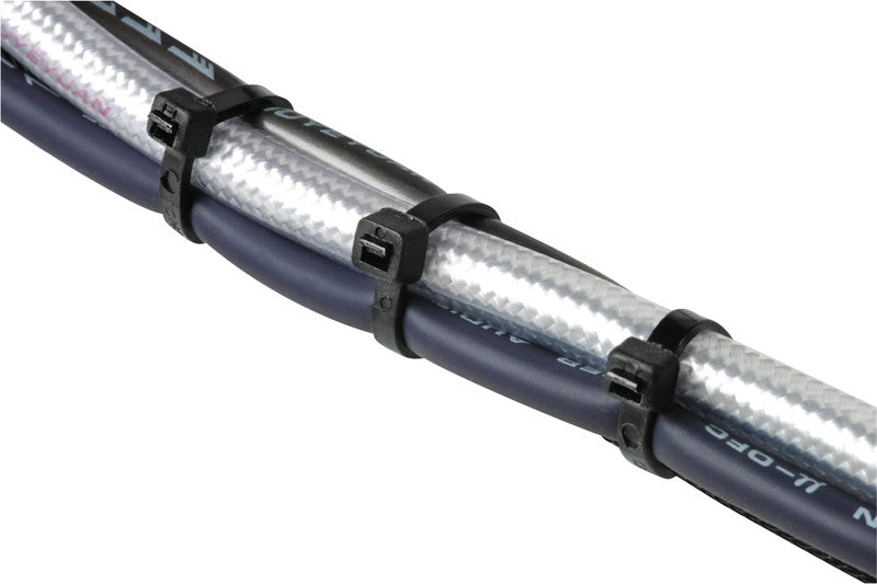Hama Kabelbinder – 2,5 × 100/150/200 mm, Kunststoff, Schwarz, Einmalverschluss, 150er-Pack