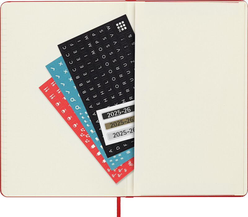 Moleskine Schüleragenda – 1 Woche pro Seite, gebunden, 13 × 21 cm, Aug–Jul, scharlachrot, FSC