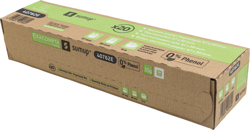 Exacompta Thermorolle 57 mm × 9 m, kernlos, phenolfrei – für SumUp