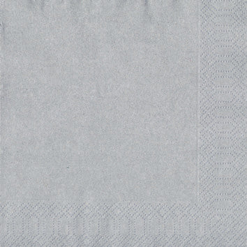 Duni Servietten – 33 × 33 cm – 3-lagig, Tissue, silber – 20 Stk., FSC