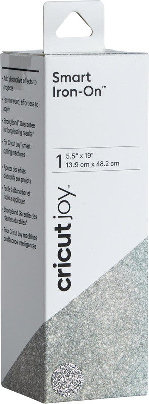Cricut Aufbügelfolie – Glitzer – 4,82 m – Silber – 139 × 482 mm – für Cricut Joy Schneideplotter