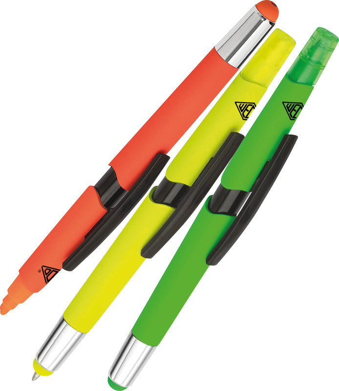 Wedo Eingabestift Touch Pen – für Smartphones, Tablets, 3-in-1, Kunststoff, Neonmix