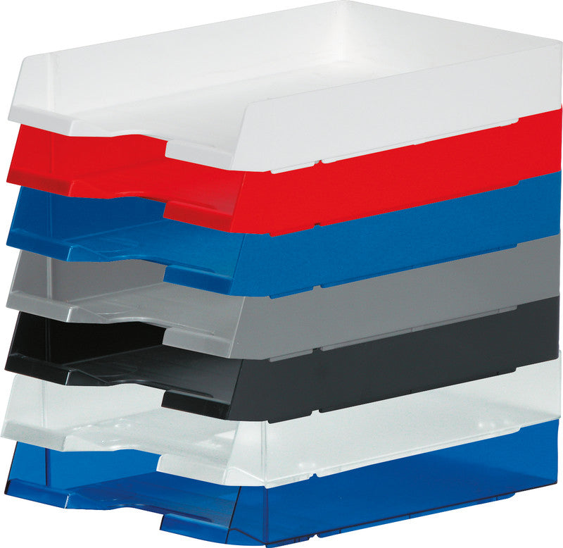 Biella Briefkorb – mit Griffausschnitt, mit Beschriftungsfeld, matt, grau, B 245 × H 55 × T 335 mm