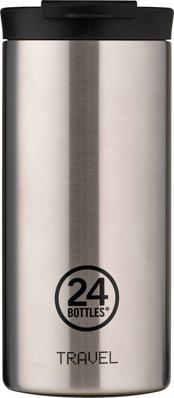 24Bottles Thermobecher Travel Tumbler – 6 dl – Edelstahl, isoliert, Sip&Go-Deckel – Steel