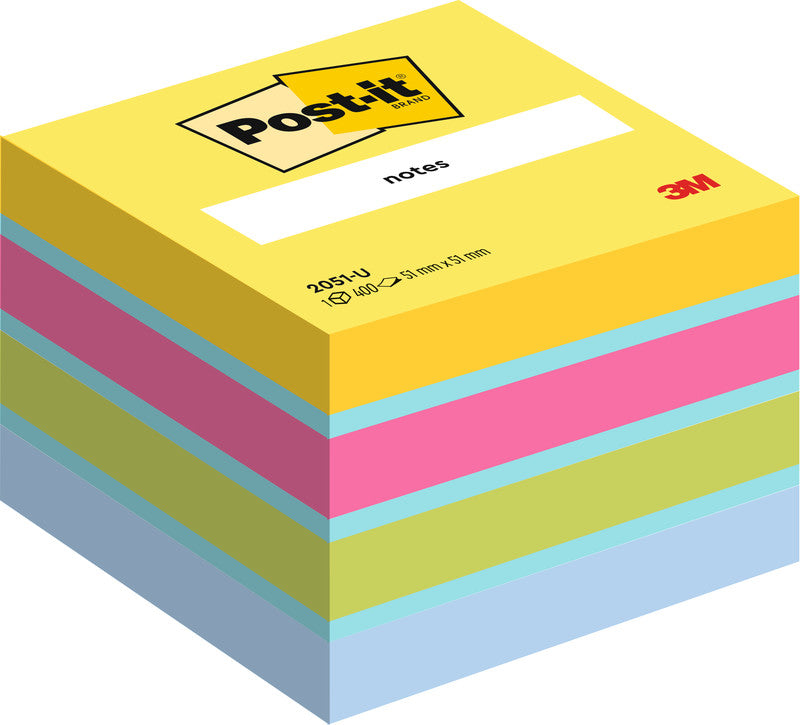 Post-it Haftnotizen Würfel – 51×51 mm – Mehrfarbig, 400 Blatt, PEFC