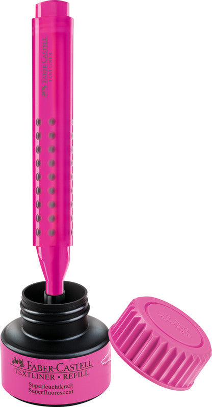 Faber-Castell Textmarker-Nachfüllung 1549 für Textliner Grip Marker 1543, 1546 – Pink, 1–5 mm, 30 ml