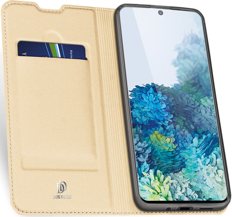 Dux Ducis Booklet-Hülle Skin Pro – für Samsung Galaxy S20 – gold – Kunstleder, mit Kartenfach