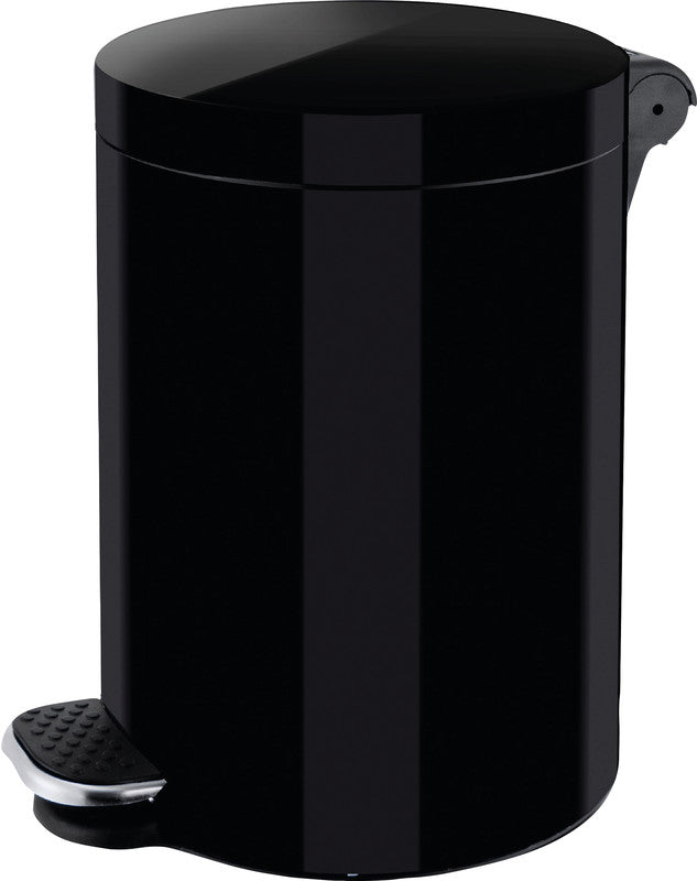 Zwingo Tisch-Abfallbehälter – 3 l – mit Deckel, Metall, schwarz – Ø 170 × H 260 mm
