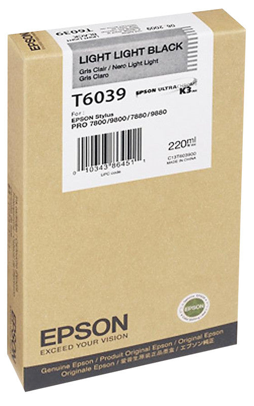 Epson Tintenpatrone T6039, Schwarz, 220 ml