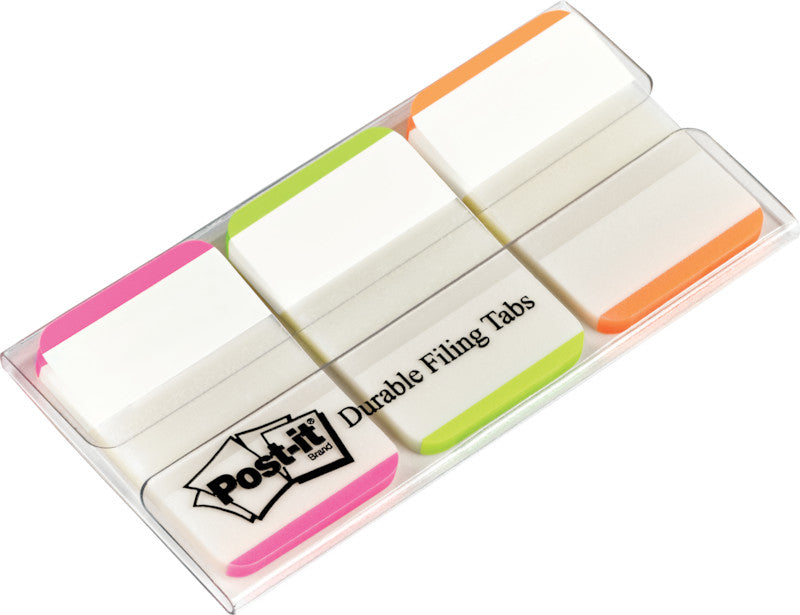 Post-it Indexstreifen Strong – 25,4×38 mm – sortiert (pink, grün, orange), 3×22 Stück, mit Dispenser