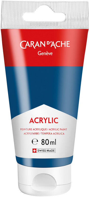 Caran d-Ache Caran d'Ache Acrylfarbe – Preussischblau – 80 ml – für Leinwand, Stoff, Holz