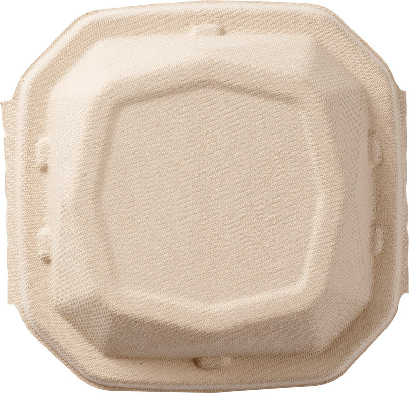 Duni Octabagasse Box-Deckel Bagasse – für Octabagasse-Box 400 ml, 202 × 160 × 37 mm, braun, 50 Stück