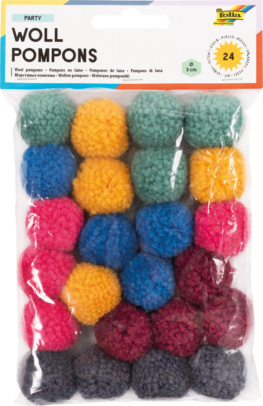 Folia Pompons – sortiert – 24 Stück