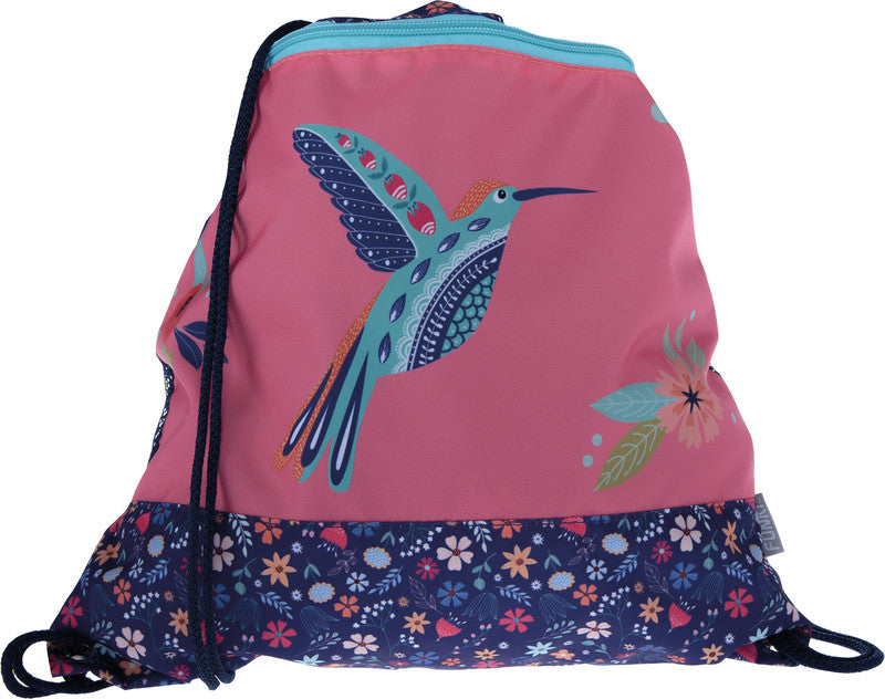 Funki Sportbeutel – 12 l, Motiv Kolibri, wasserabweisend, 36 × 42 cm