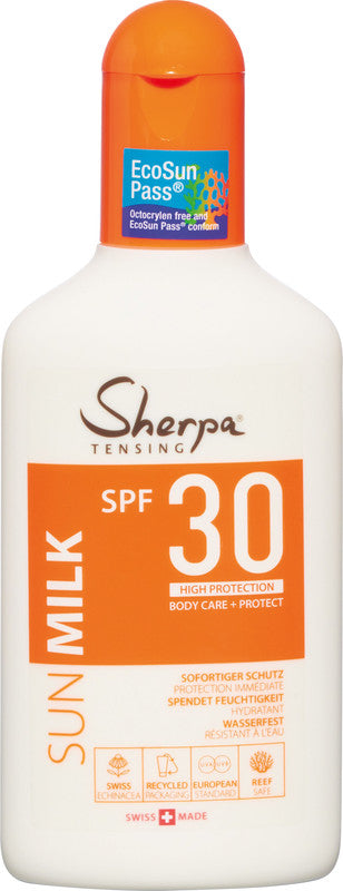 Sherpa TENSING Sonnenmilch – Kunststoff, Lichtschutzfaktor 30, 175 ml, parfümfrei, hautverträglich, wasserfest