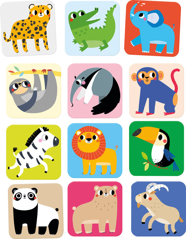 Banana Panda Suuuper Size Memory Spiel Wilde Tiere – Kartenspiel, 2–4 Spieler, ab 2 Jahren, 10 min