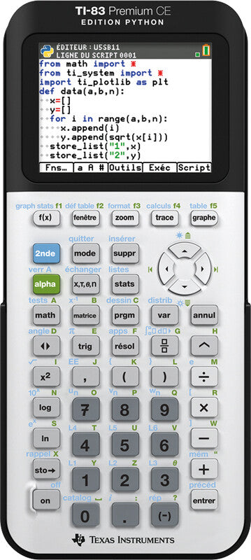Texas Instruments Taschenrechner TI-83 Premium CE Python Edition – 10-stellig, Farbdisplay, Akku, 87×192×20 mm