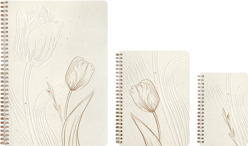 Clairefontaine Spiralheft A5, punktkariert, Spiralbindung, Softcover, 74 Blatt, 90 g/m² – beige