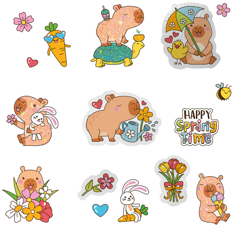 Trendhaus Happy Spring Time Malbuch, Papier, 10,7 × 14,8 × 0,5 cm, Mehrfarbig, ab 3 Jahren