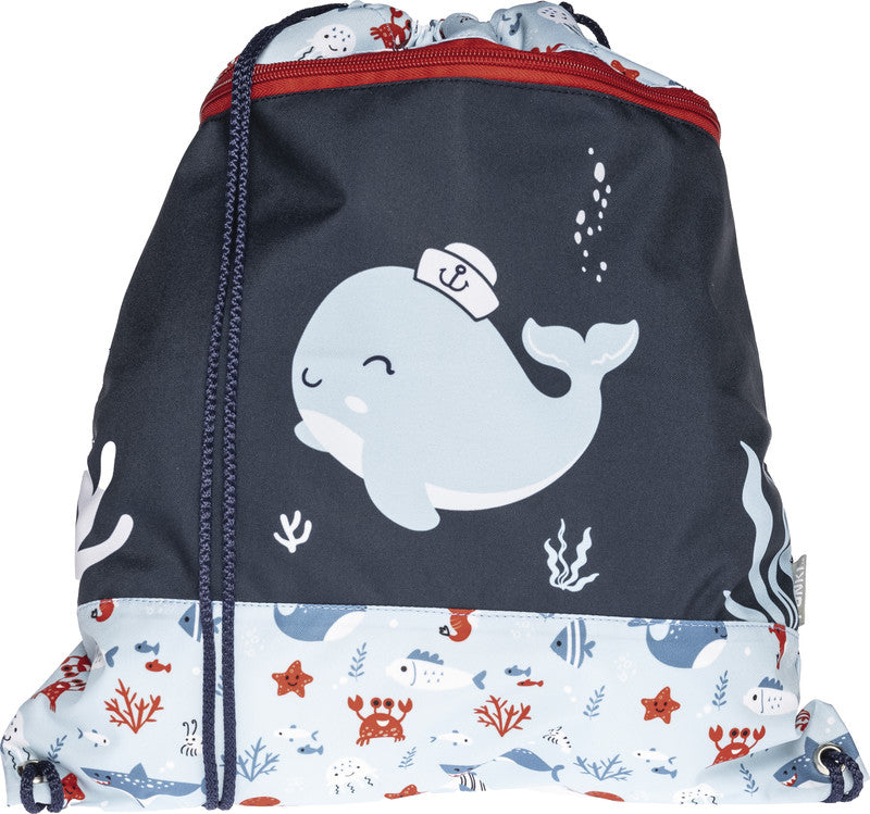 Funki Sportbeutel – 12 l, Wal-Motiv, wasserabweisend, 36 × 42 cm