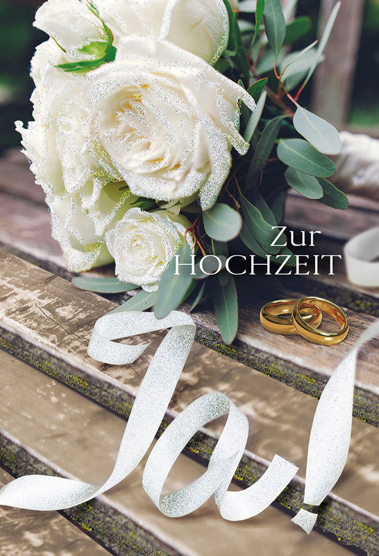 Kurt eulzer Grusskarte Hochzeit (Rose) – A6 (105 × 148 mm) – mit Umschlägen, Text DE, Karton, 6er Pack