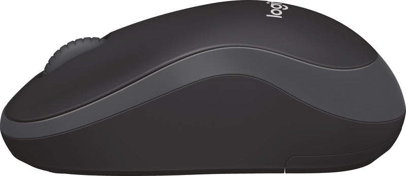 Logitech M185 Maus – kabellos, Bluetooth + 2,4 GHz, Unifying-Empfänger, Grau