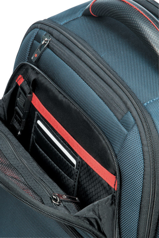 Samsonite Pro-DLX 5 3V Notebook-Rucksack – 20 l, RFID-Fach, Aufsteckfunktion, Nylon, Blau