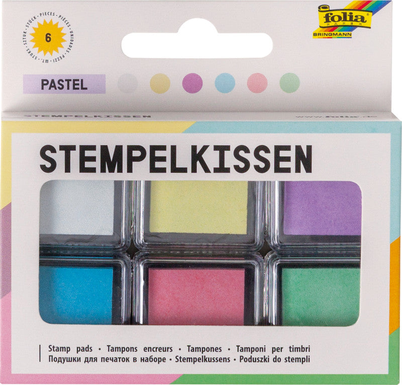 Folia Stempelkissen – sortiert, 24 × 24 mm, Set zu 6