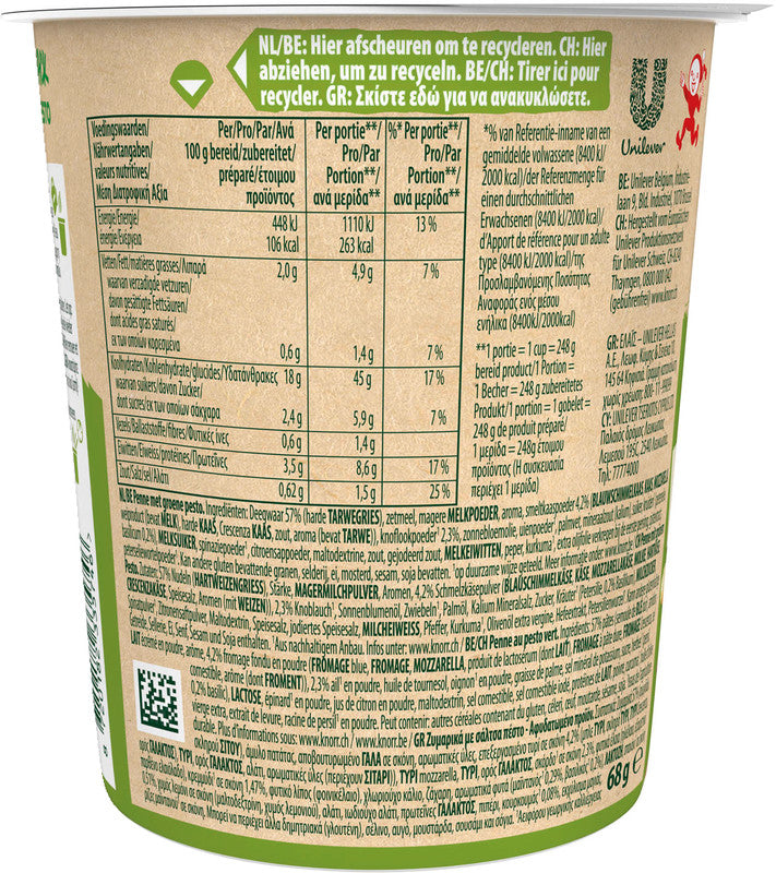Knorr Pasta Snack – Cremiges Pesto – 68 g