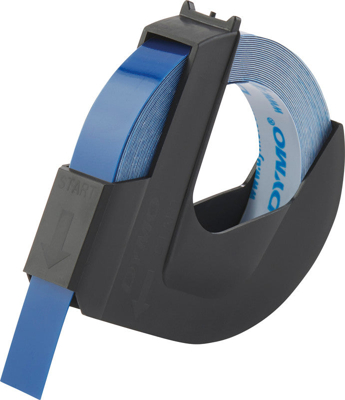 DYMO Schriftband – 9 mm × 3 m, blau, weiss