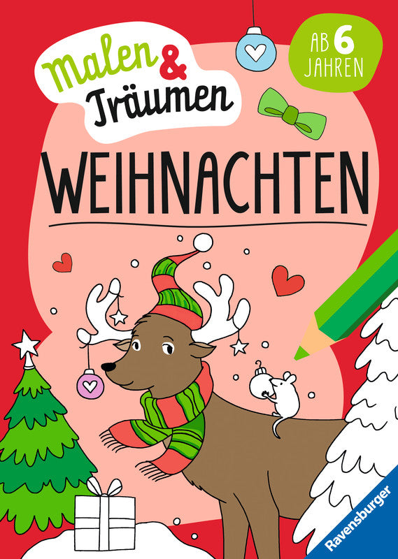 Ravensburger Malen & Träumen Weihnachten Malbuch, Karton, 21 × 29,4 cm, mehrfarbig, ab 6 J., 24 Seiten