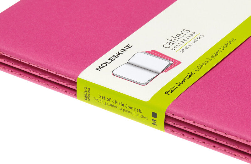 Moleskine Notizheft – 130 × 210 mm – letzte 16 Seiten heraustrennbar, abgerundete Ecken, pink, FSC, 3 Stück