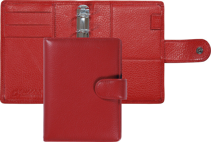 Succes Mini Ringbuch Classic Cadiz Agenda – Ringbindung, 10,5 × 12,5 cm, rot
