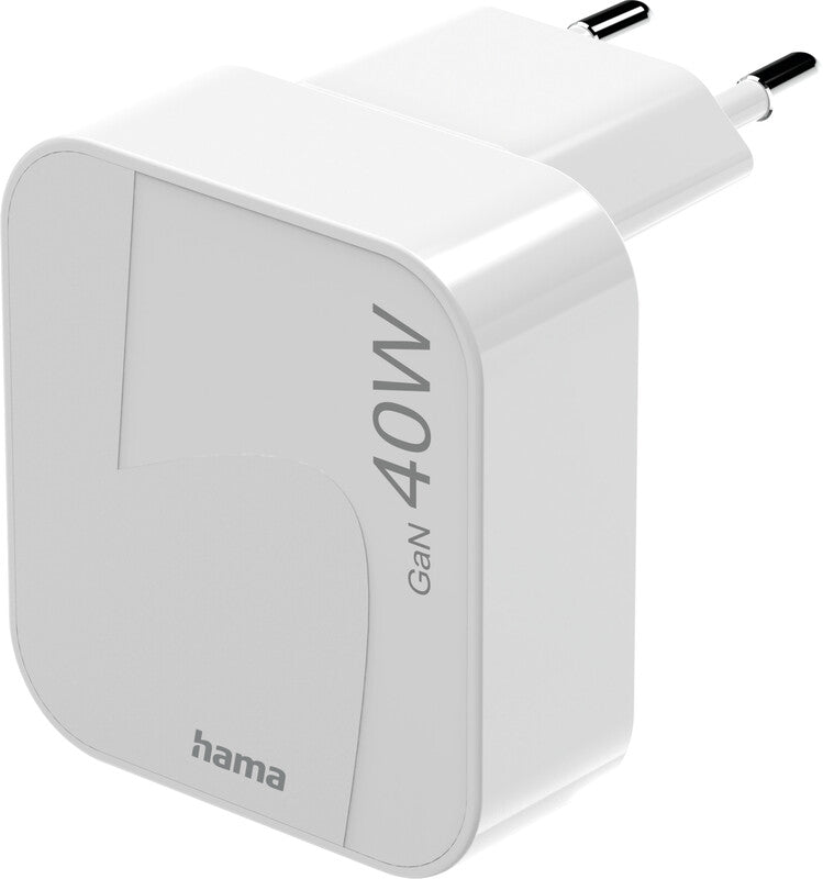 Hama 00201955 USB-Ladegerät 40 W – USB-C×2 – PD 3.0, QC 2.0/3.0, GaN – EU-Stecker (Typ C)