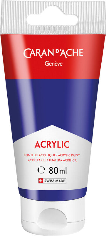 Caran d-Ache Caran d'Ache Acrylfarbe – Dunkelultramarinblau – 80 ml – für Leinwand, Textilien, Holz