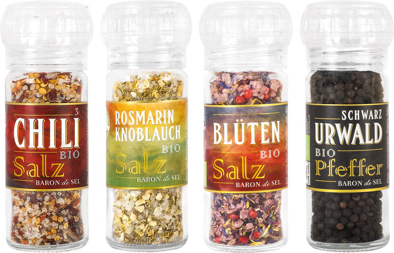 Baron de sel Bio-Gewürzmischung Rosmarin-Knoblauch-Salz in Mühle – 70 g
